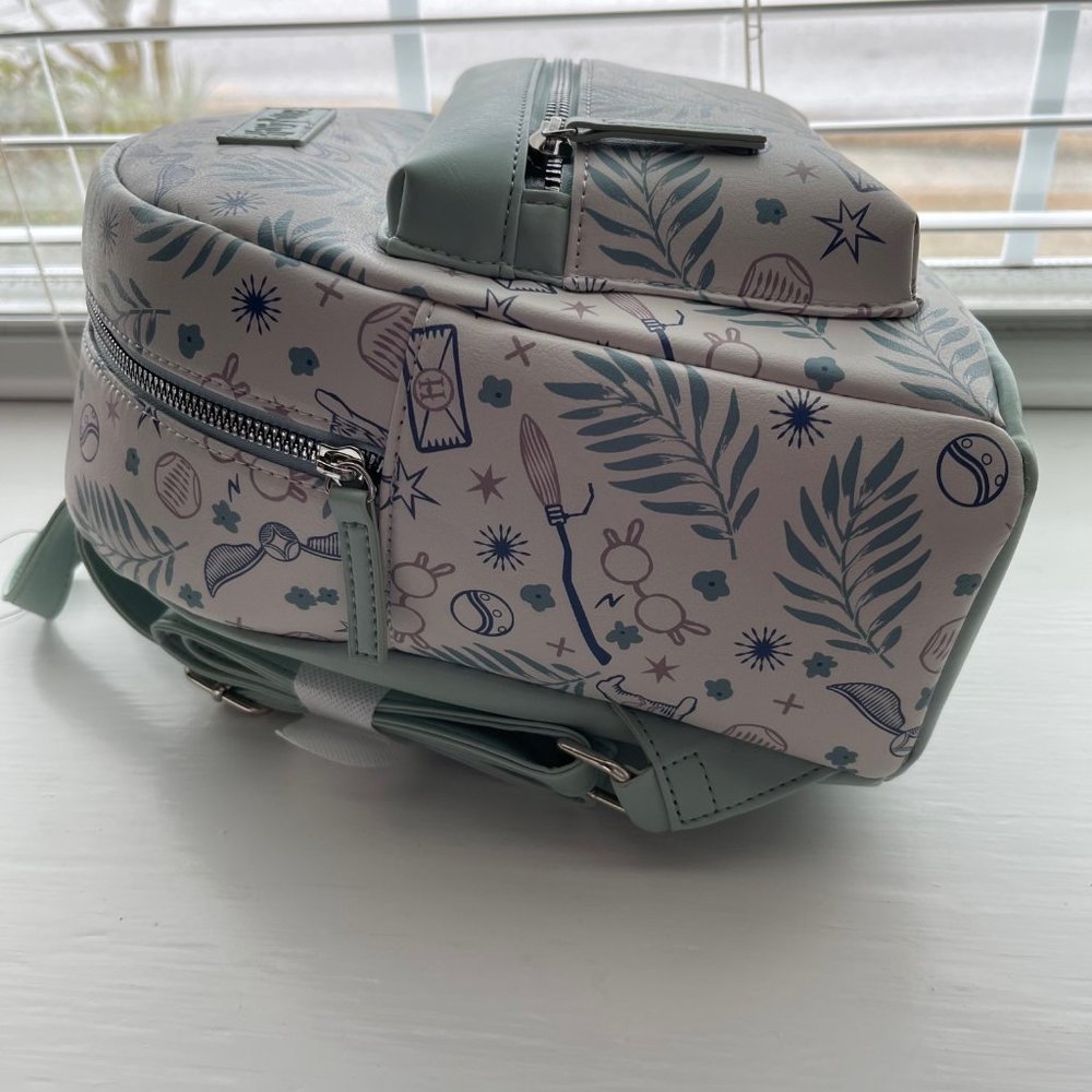 New Bioworld Harry Potter Symbols Mint Green and Ivory Mini Backpack - Picture 5 of 8
